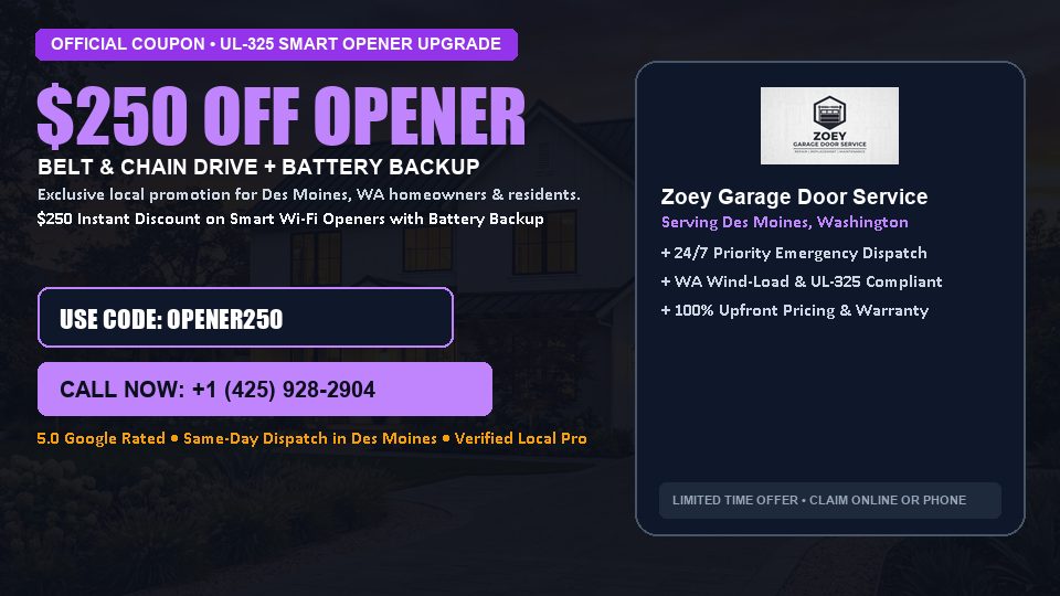 Zoey Garage Door Service $250 OFF Premium LiftMaster Opener Installation